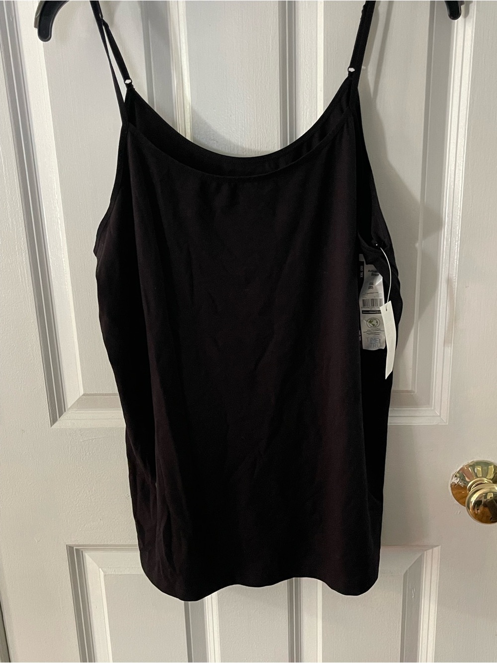 Time and Tru Black Adjustable-Strap Cami Tank